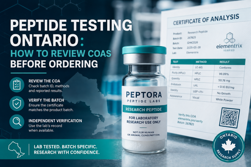 Peptide Testing Ontario: How to Review COAs Before Ordering