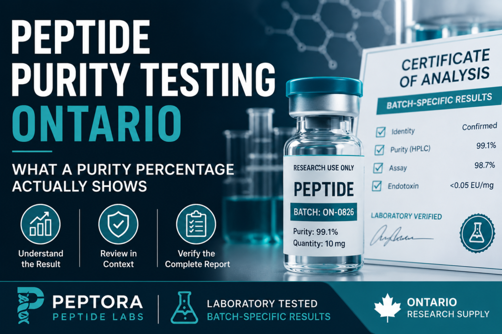Peptide Purity Testing Ontario: What a Purity Percentage Actually Shows