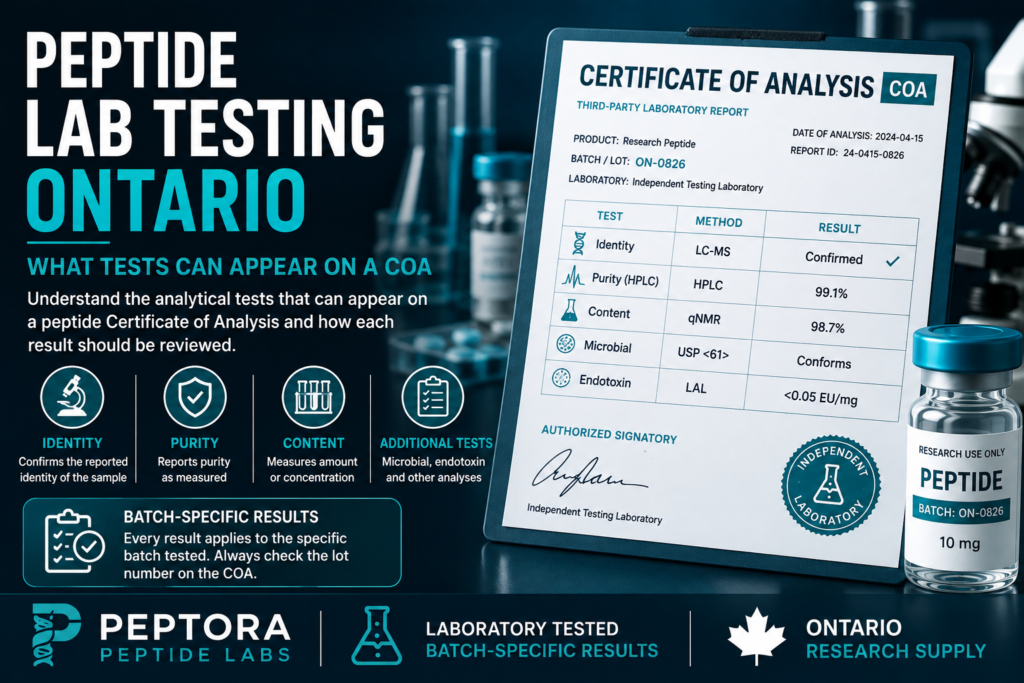 Peptide Lab Testing Ontario: What Tests Can Appear on a COA