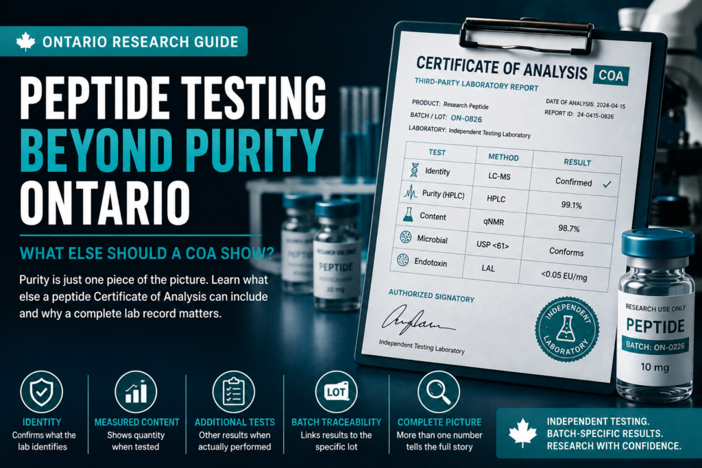 Peptide Testing Beyond Purity Ontario: What Else Should a COA Show?