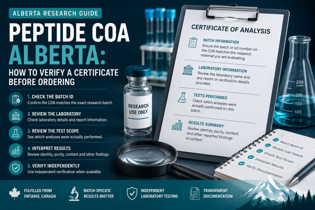 Peptide COA Alberta: How to Verify a Certificate Before Ordering