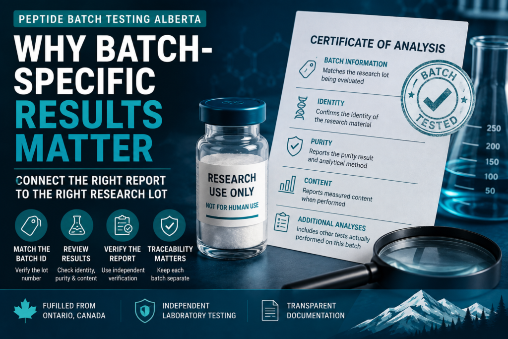 Peptide Batch Testing Alberta: Why Batch-Specific Results Matter